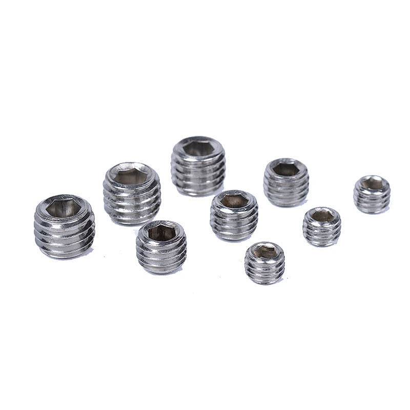 High strength black Headless Thread Hexagon Socket Grub Screws Set Flat Point Screws Din913 Black Hex Socket Set Screw