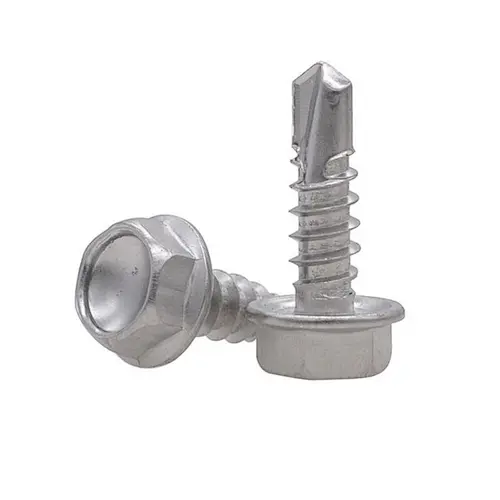 Hex head flange face stainless steel self drilling screw with PVC washer din7504