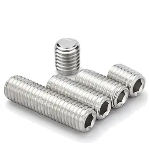 High strength black Headless Thread Hexagon Socket Grub Screws Set Flat Point Screws Din913 Black Hex Socket Set Screw