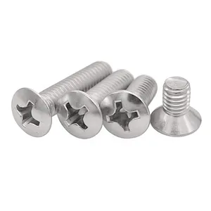 M1.6 M2 M2.5 SS304 Cross Recessed Raised Countersunk Head Screw DIN966 Raised Countersunk Head Screws With Cross Recess