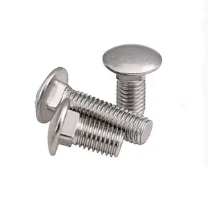 Factory supply Stainless steel carriage bolt, DIN 603 Mushroom Head Square Neck Bolts with nut DIN555