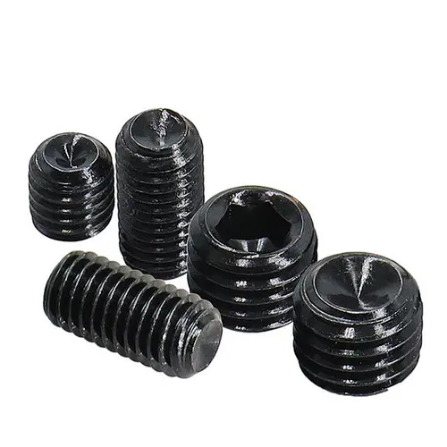 High strength black Headless Thread Hexagon Socket Grub Screws Set Flat Point Screws Din913 Black Hex Socket Set Screw