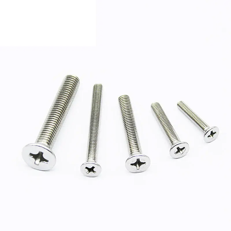 Customized DIN965 M2 M2.5 M3 M4 M5 M6 M7 M8 Metric Stainless Steel Cross Recessed Phillips Flat Countersunk Head Machine Screw
