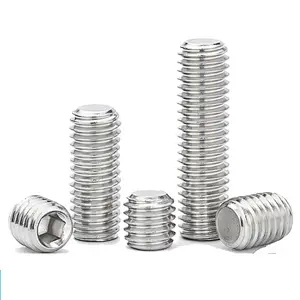 High strength black Headless Thread Hexagon Socket Grub Screws Set Flat Point Screws Din913 Black Hex Socket Set Screw