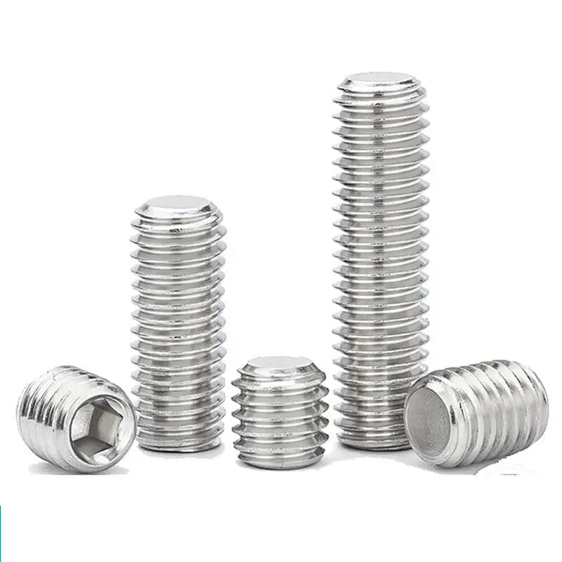 High strength black Headless Thread Hexagon Socket Grub Screws Set Flat Point Screws Din913 Black Hex Socket Set Screw