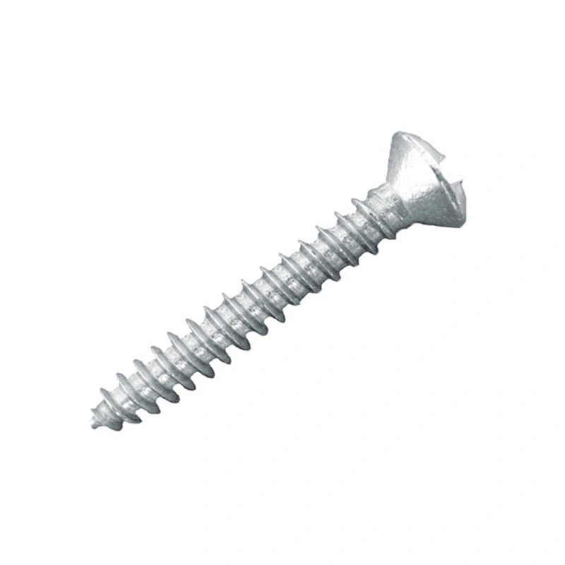Hardware fasteners metal steel slotted oval raised countersunk head self tapping wood screws DIN7973