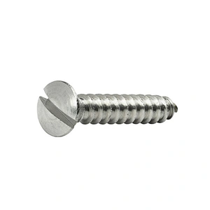 Hardware fasteners metal steel slotted oval raised countersunk head self tapping wood screws DIN7973