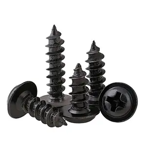 M1.4 M1.7 M2 M2.6 M3 M4 DIN968 304 Stainless Steel Cross Phillips Pan Round Head With Washer Collar Wood Self Tapping Screw