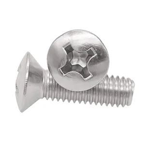 M1.6 M2 M2.5 SS304 Cross Recessed Raised Countersunk Head Screw DIN966 Raised Countersunk Head Screws With Cross Recess