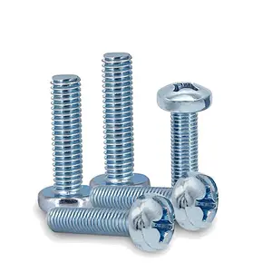 China Factory All Size DIN7985 Stainless Steel Cross Recessed Machine Screw Pan Head Phillips Screws