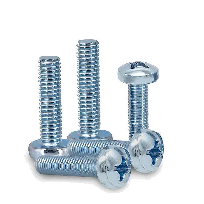 China Factory All Size DIN7985 Stainless Steel Cross Recessed Machine Screw Pan Head Phillips Screws