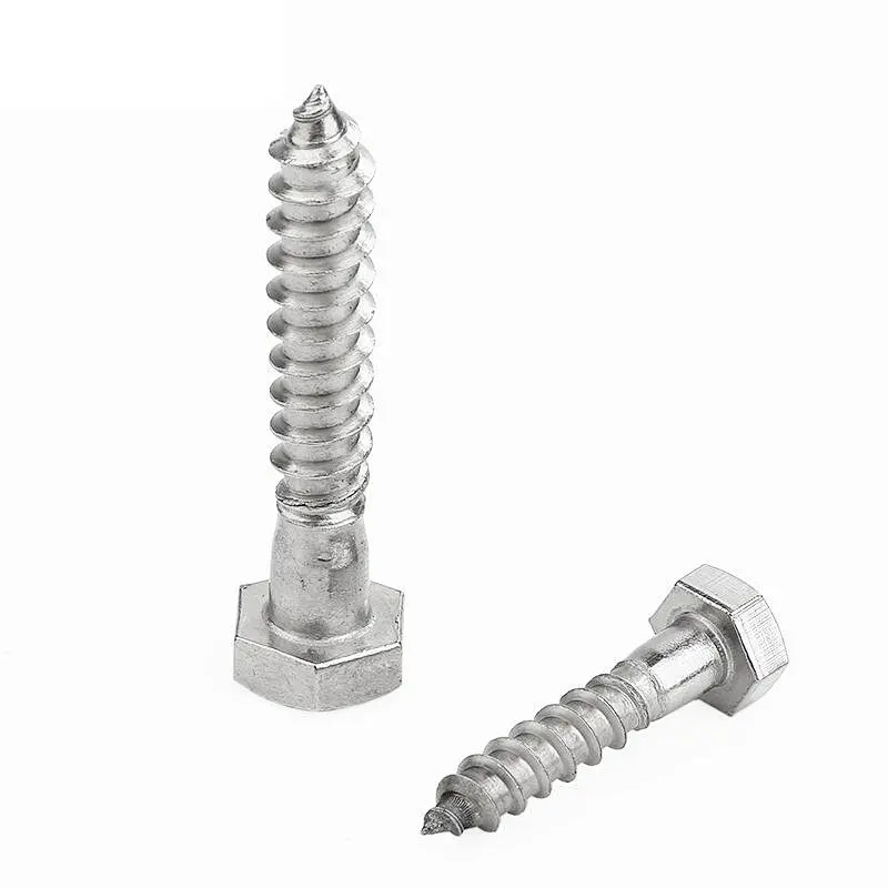 Hex head Wood screw DIN571 Furniture screw Hex head half thread Coach screws