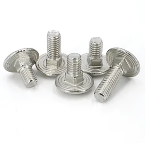 Carriage Bolts ISO8677 Cup Head Square Neck Bolts With Large Round Head
