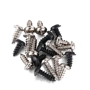 M1.4 M1.7 M2 M2.6 M3 M4 DIN968 304 Stainless Steel Cross Phillips Pan Round Head With Washer Collar Wood Self Tapping Screw