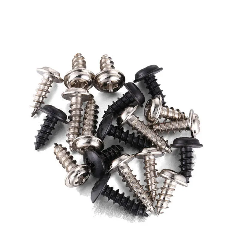 M1.4 M1.7 M2 M2.6 M3 M4 DIN968 304 Stainless Steel Cross Phillips Pan Round Head With Washer Collar Wood Self Tapping Screw