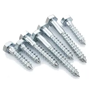 Hex head Wood screw DIN571 Furniture screw Hex head half thread Coach screws