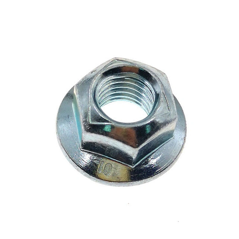 High Quality DIN6927 Prevailing Torque Type Carbon Steel Galvanized Flange Nut Hexagon Nuts With Pressing Point Type