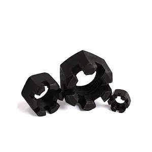 DIN937 type A Hex Thin Slotted Nut Castle Nut M12 yellow zinc plated hexagonal Slotted Nuts