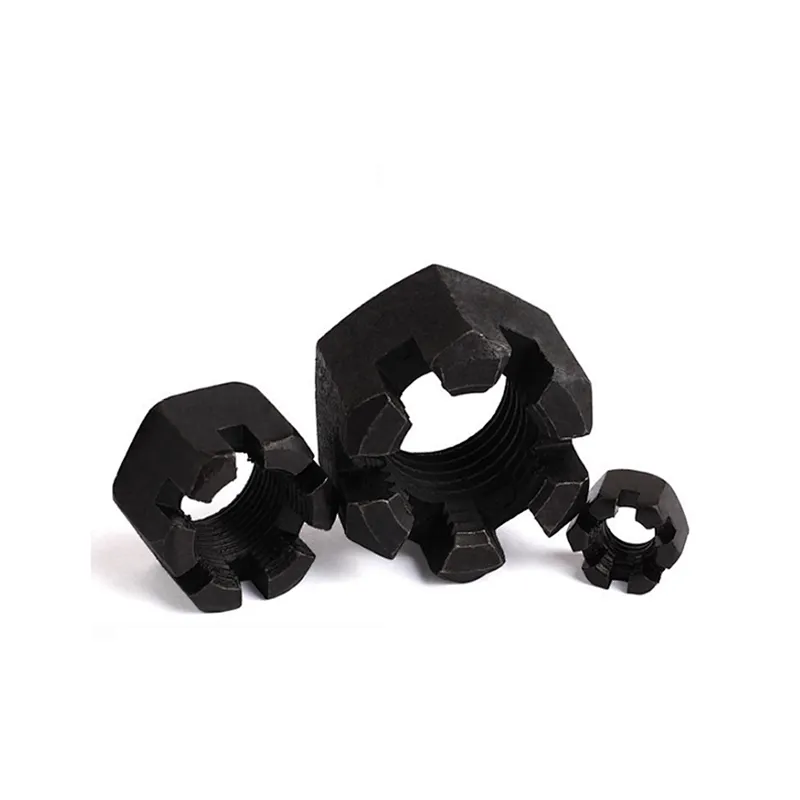 DIN937 type A Hex Thin Slotted Nut Castle Nut M12 yellow zinc plated hexagonal Slotted Nuts
