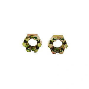 DIN937 type A Hex Thin Slotted Nut Castle Nut M12 yellow zinc plated hexagonal Slotted Nuts