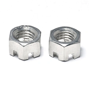 DIN937 type A Hex Thin Slotted Nut Castle Nut M12 yellow zinc plated hexagonal Slotted Nuts