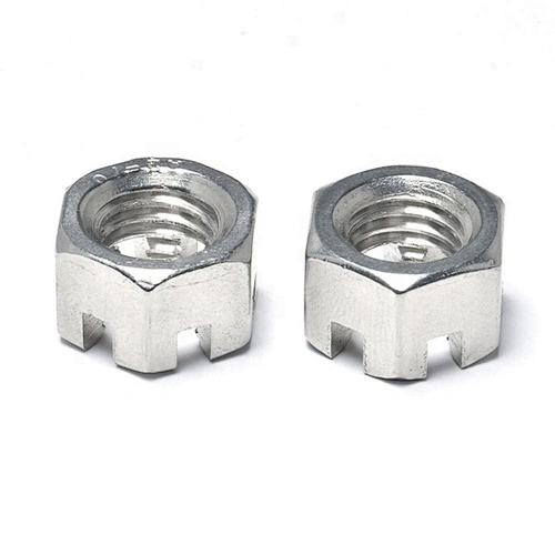 DIN937 type A Hex Thin Slotted Nut Castle Nut M12 yellow zinc plated hexagonal Slotted Nuts