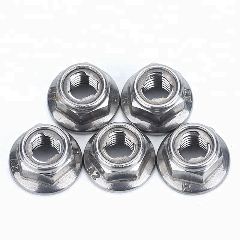 High Quality DIN6927 Prevailing Torque Type Carbon Steel Galvanized Flange Nut Hexagon Nuts With Pressing Point Type