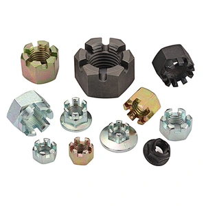 DIN937 type A Hex Thin Slotted Nut Castle Nut M12 yellow zinc plated hexagonal Slotted Nuts