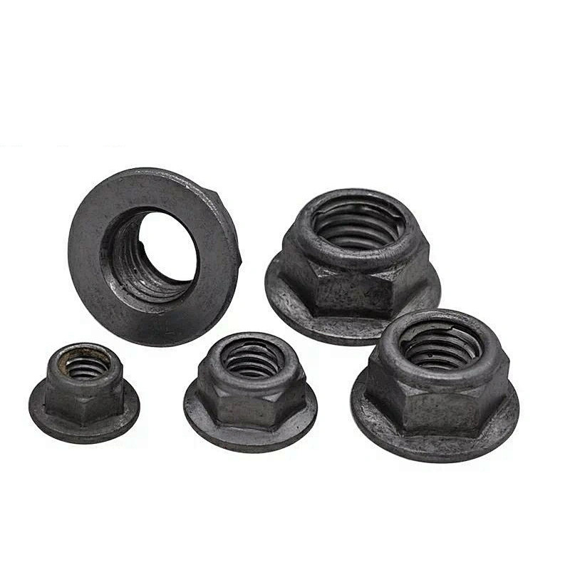 High Quality DIN6927 Prevailing Torque Type Carbon Steel Galvanized Flange Nut Hexagon Nuts With Pressing Point Type