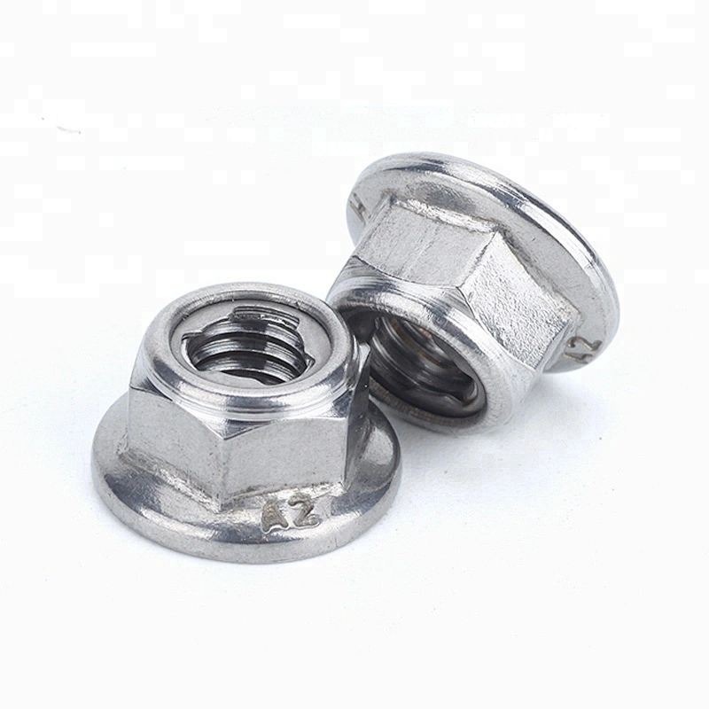 High Quality DIN6927 Prevailing Torque Type Carbon Steel Galvanized Flange Nut Hexagon Nuts With Pressing Point Type