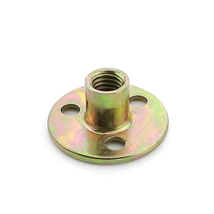 China manufacture M8 M10 Steel zinc plated round base T nut with three brad holes