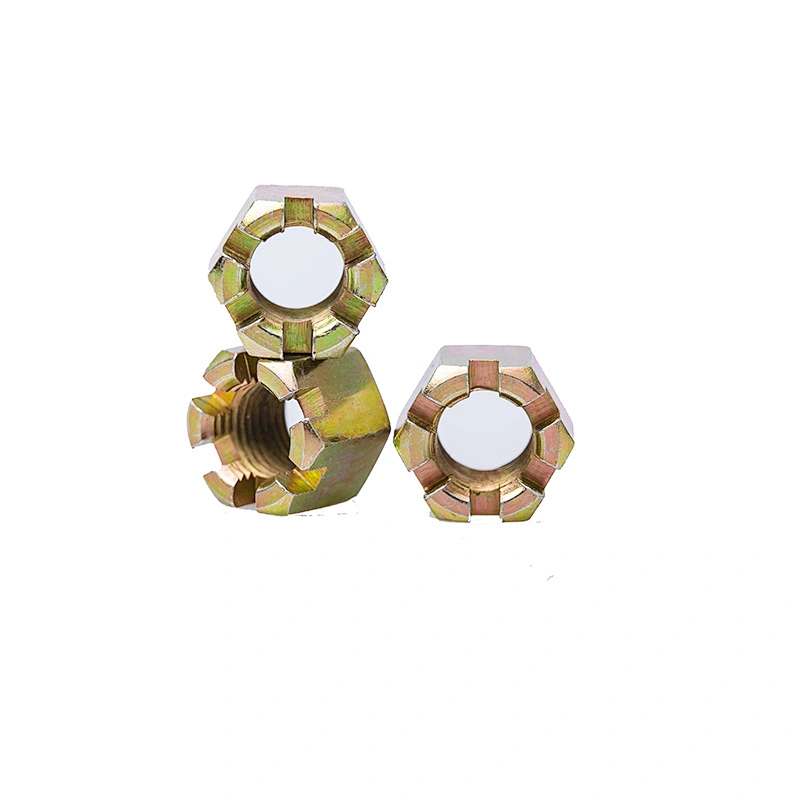 DIN935 all size zinc hex slotted / castle nut DIN937