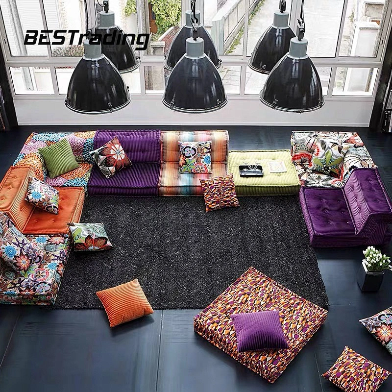 Living room U shape sectional sofa fabric