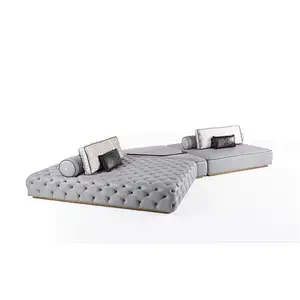 Modern Customized Living Room Furniture Luxury Sofa Cum Bed Chesterfield sofa leather sofa