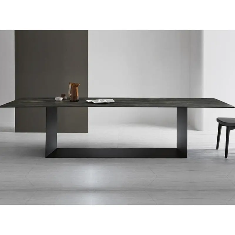 modern nature  marble top stainless steel dining table 2.5m