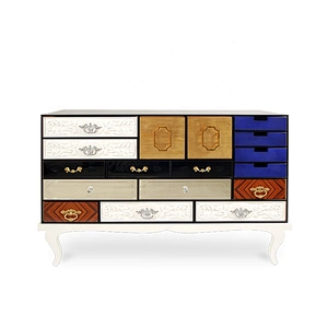 Wood storage drawers cabinet
