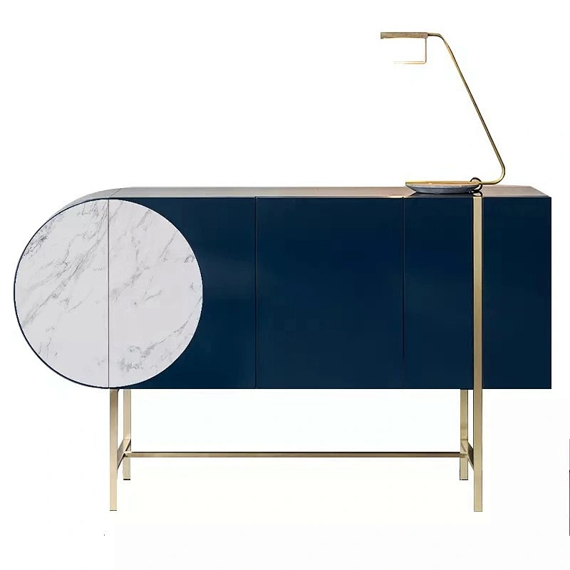 Modern Dinnig Room Livig Room Furniture Dark Blue Wood Siddboard Storage Sideboard