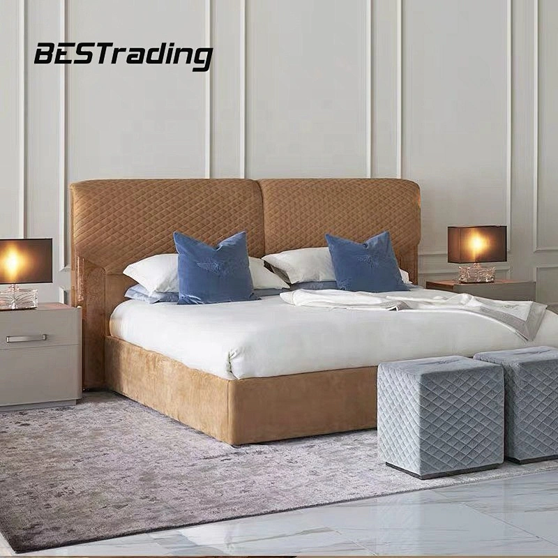 Wood double bed modern