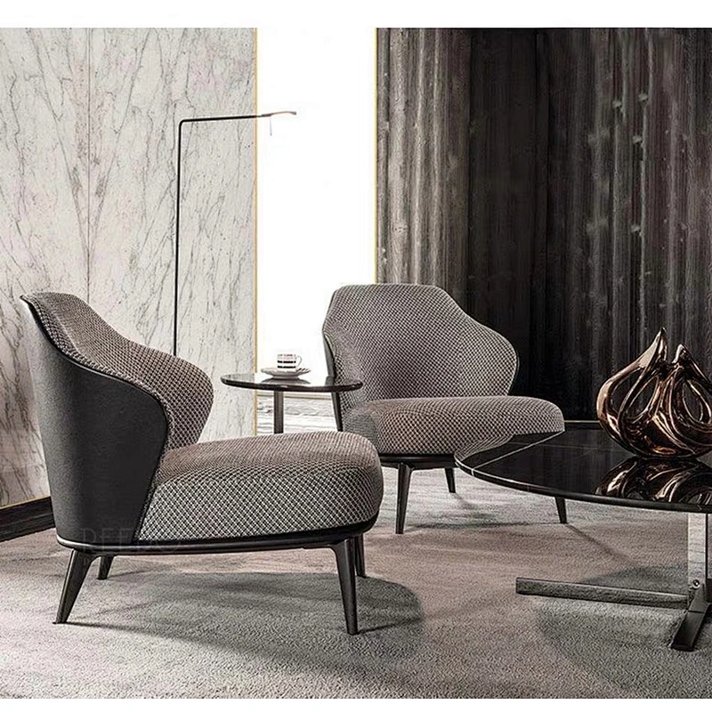 Luxury modern living room furniture single sofa chair fabric lounge chair
