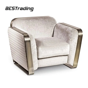Italian style  living room furniture velvet sofa  hotel lobby sectional sofa set sofa chair