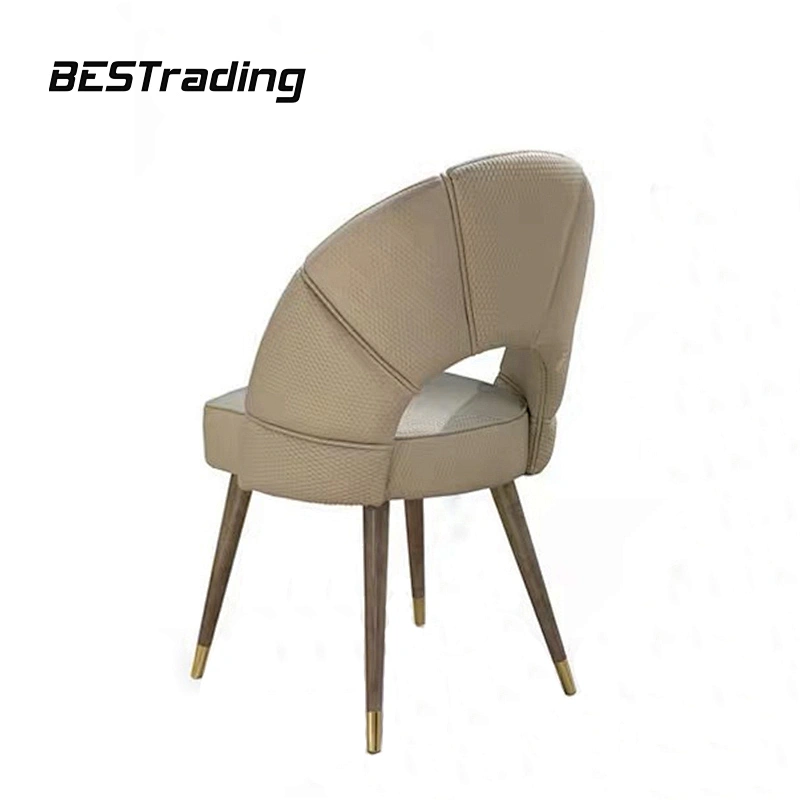 Italian Luxury High End Villa Dining Room Living Room Furniture Leather Upholstered Dinning Chair