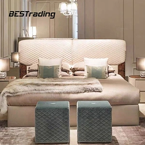 Wood double bed modern