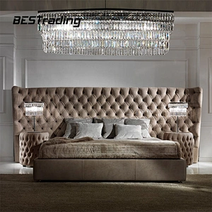 luxury italian bed room furniture king size modern italian latest double bed designer furniture set leather velet luxury bed