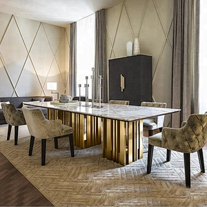 Master design dining room furniture marble dining table set 12 seater dining table set
