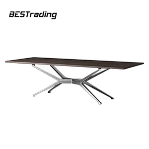 Contemporary Style Dining table wooden top luxury living room metal table dining table set