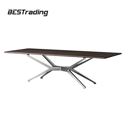 Contemporary Style Dining table wooden top luxury living room metal table dining table set