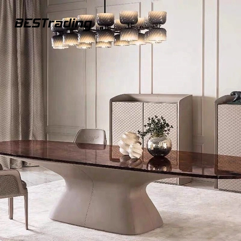 Luxury modern wooden dining table set