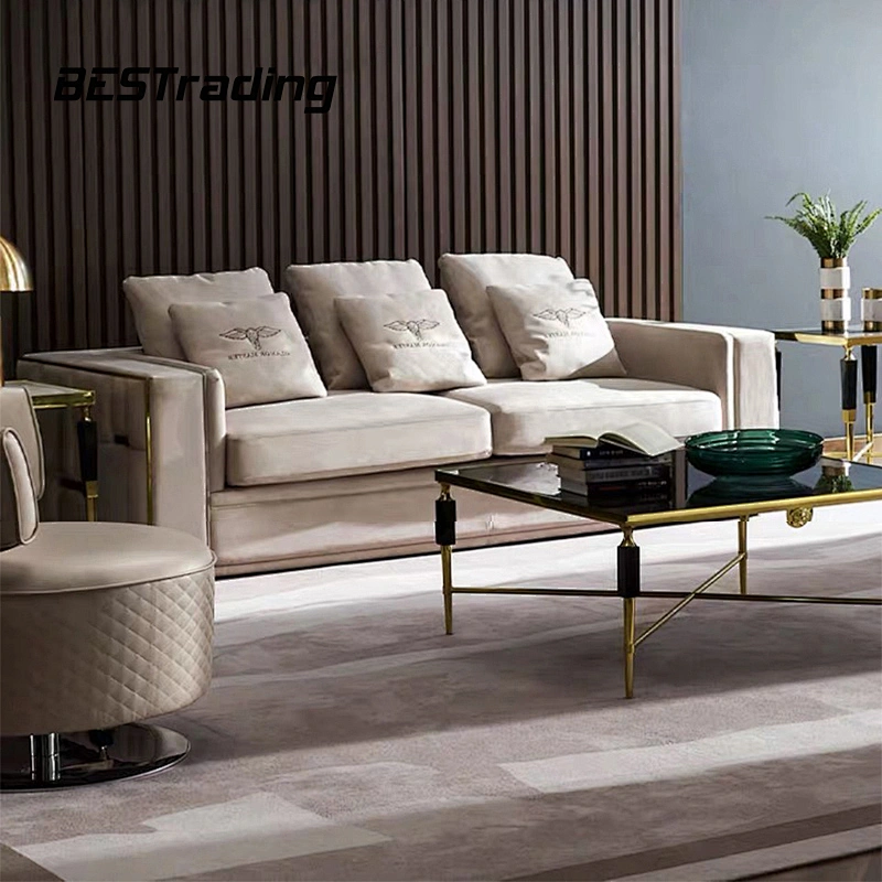 Modern luxury velvet fabric sofa furniture sectional sofa set living room sofa