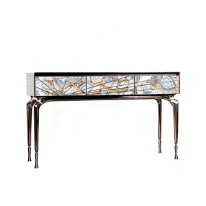 Luxury stainless steel console table gold