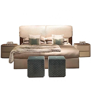 Wood double bed modern